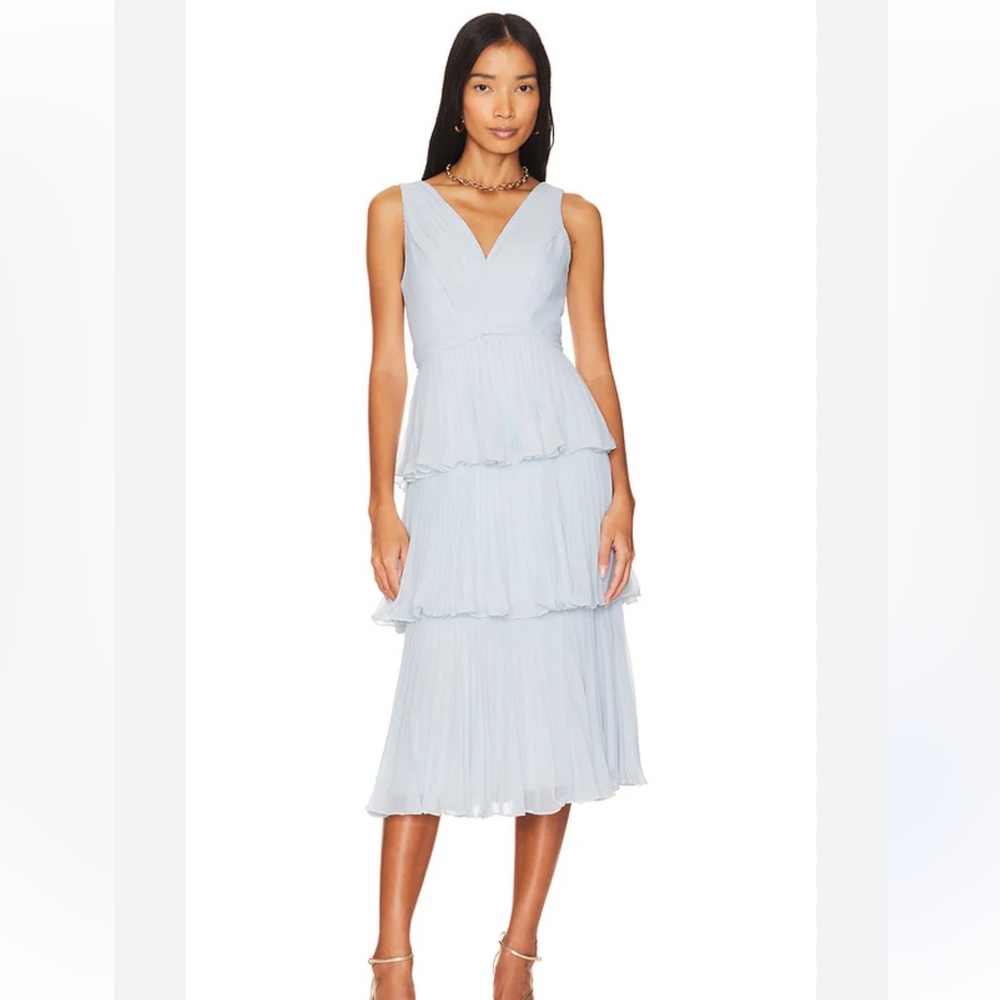 BCBGMAXAZRIA Baby Blue Tiered Dress